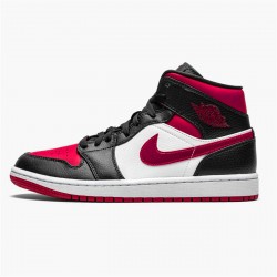 Perfect Kicks Jordan 1 Mid Bred Toe Black/Noble Red-White