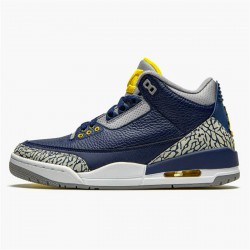 Perfect Kicks Jordan 3 Retro Michigan PE Black/University Gold-Cement Grey