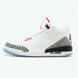 Perfect Kicks Jordan 3 Retro Free Throw Line White Cement White/White-Fire Red-Black