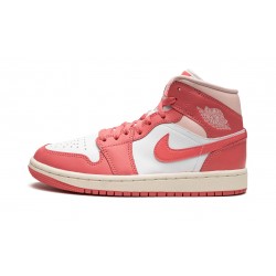 Nike Air Jordan 1 Womens Mid Strawberries And Cream BQ6472 186 Shoes